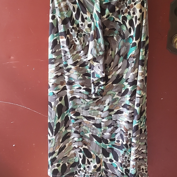 Isadora Collection Halter Dress Black Green Print - Picture 3 of 4